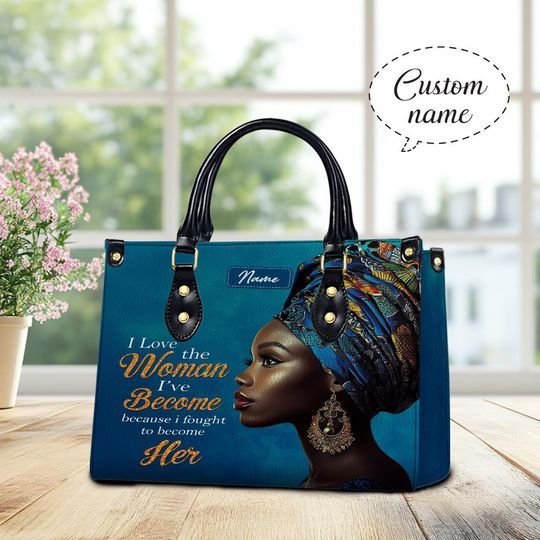Discover Motivational African American Leather Handbag, Women's Leather Bag Gift