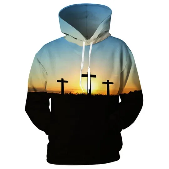 Discover Christian Easter 3D Jesus Hoodies Women Men Pullover Sweatshirt