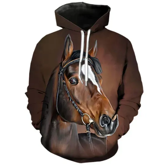 Discover 3D Horse War Animal Hoodie for Men and Women Pullover Sweatshirt