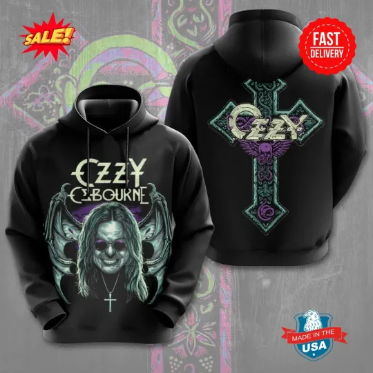 Discover Black Sabbath x Ozy Osbourne 3D Hoodie Rock Metal Pullover