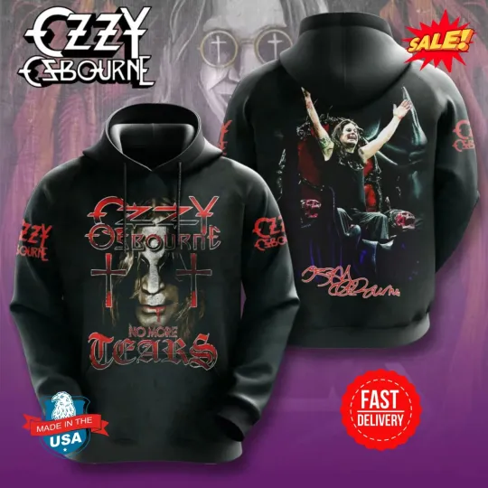 Vintage Ozzy Osbourne 3D Print Hoodie Unisex Rock Metal