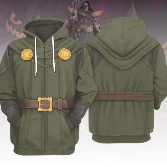 Discover Doctor Dooom Costume Hoodie for Marvel Supervillain Cosplay