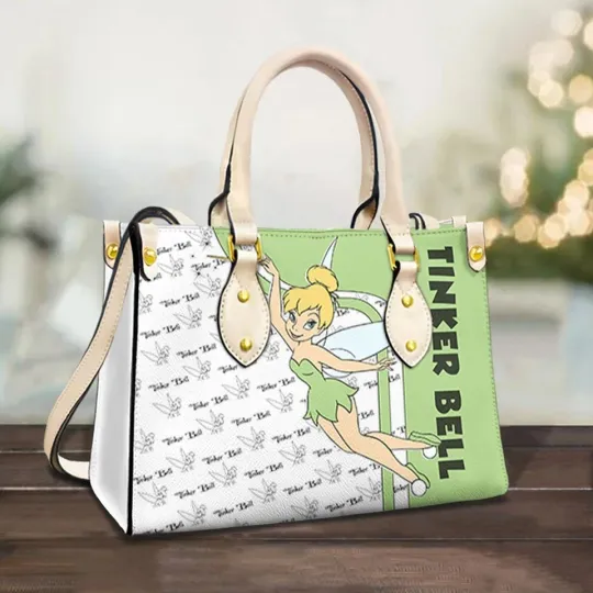 Tinker Bell Leather Handbag, Tinker Bell Women Bags, Tinker Bell Lover's Handbag