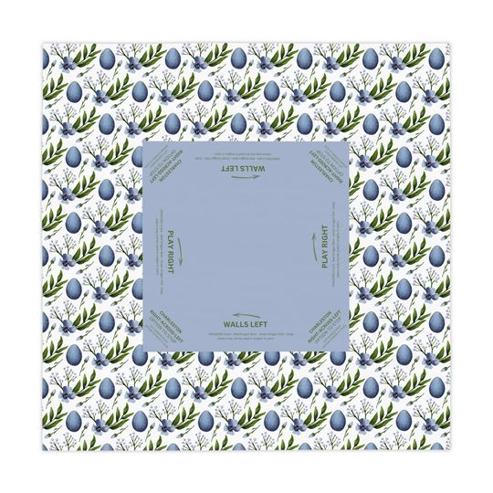 Discover Mahjong Tablecloth, Blue Eggs, Cottagecore Game Night Hostess Gift, Floral Lattice Pattern 55x55, Beginner Friendly Instructions,