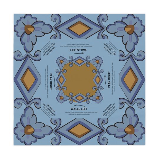 Discover MAHJONG Tablecloth Regal, Mahjong Instructions,  55 x 55, Mahjong with Rules, Beginner, Hostess, Ladies Night, Chinoiserie, Lucky Mahj