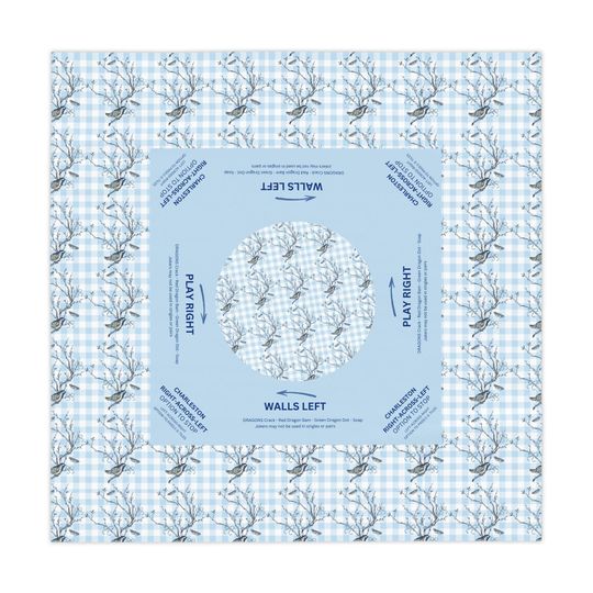 Discover MAHJONG Tablecloth, Blue Bird, Mahj Instructions, Tablecloth 55 x 55, Mahj Rules Beginner, Hostess Ladies Night, Chinoiserie,  Crack Bam Dot