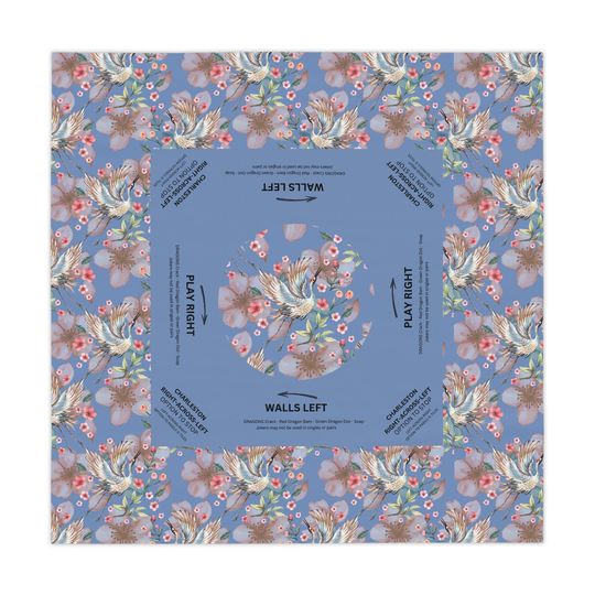 Discover MAHJONG Tablecloth Camellia, 55 x 55, Mahjong with Rules, Hostess Gift, Chinoiserie, Ladies who Mahj, Crack Bam Dot, Game Night, Lucky Mahj