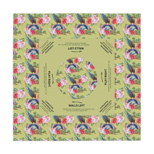 Discover MAHJONG Tablecloth Empress,  55 x 55, Mahjong with Rules, Hostess Gift, Chinoiserie, Ladies who Mahj, Crack Bam Dot, Game Night, Lucky Mahj