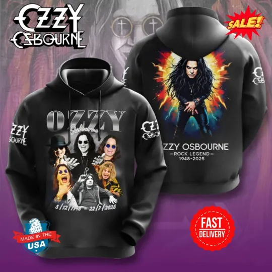 Discover Ozy Osbourne 3D Hoodie Rock Legend Heavy Metal Pullover