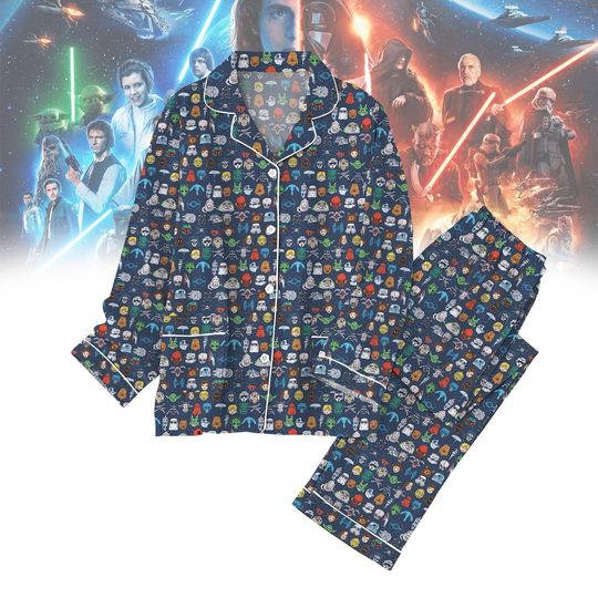 Discover Disney Star Wars Characters Pajamas Set, Galaxy's Edge Matching Family Pajamas, Star Wars Shirt, Movie Women Pajamas, Disneyland Shirt