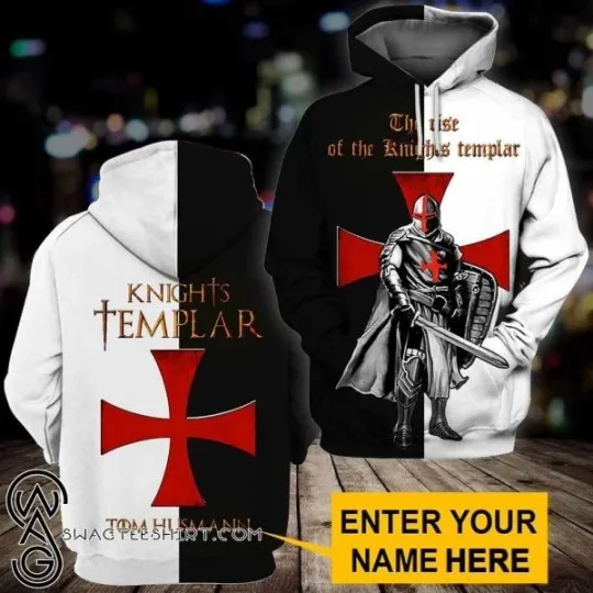 Custom Knights Templar 3D Hoodie with Full Printing