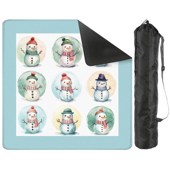 Discover Winter Mahjong Mat, Snowman Cheerful Holiday Design, Perfect for Christmas Parties and Mahjong Game Nights
