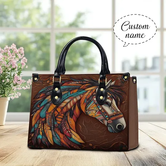 Discover Horse Leather Handbag, Stylish Women's Tote