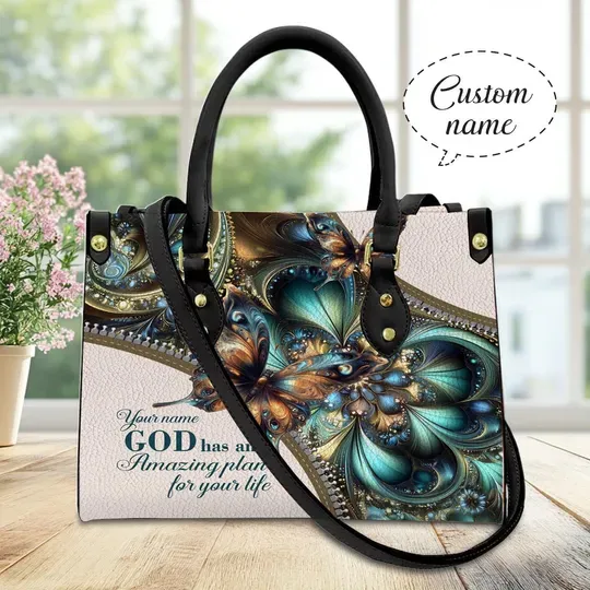 Discover Custom Christian Leather Handbag, God Has An Amazing Plan for Your Life Leather Handbag, Amazing Plan for Your Life Bag Handbag