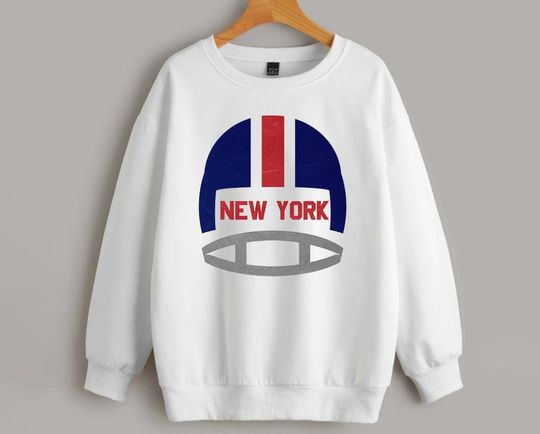 Discover New York Football Vintage Helmet White Sweatshirt