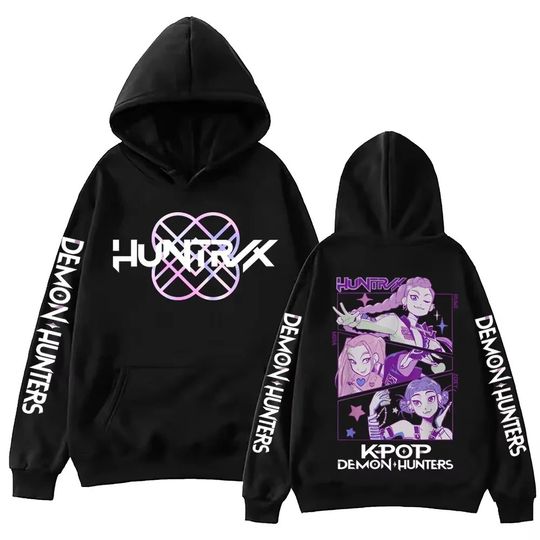 Discover 2025 Hot Sale Anime K-Pop Demon Hunters Hoodie Harajuku Hip Hop Pullover Tops Sweatshirt
