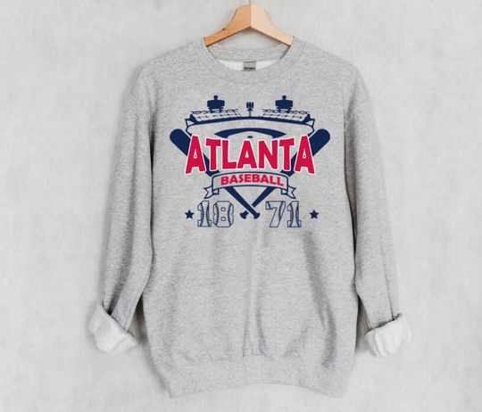 Discover Atlanta Baseball Vintage Stadium With Est Number 1871 Sweatshirt