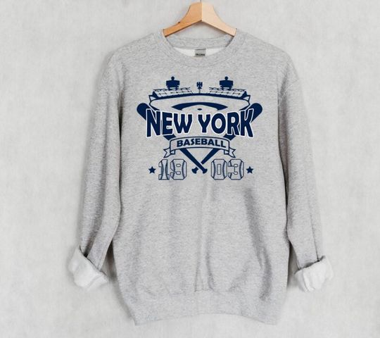Discover New York Baseball Navy Vintage Stadium With Est Number 1903 Sweatshirt