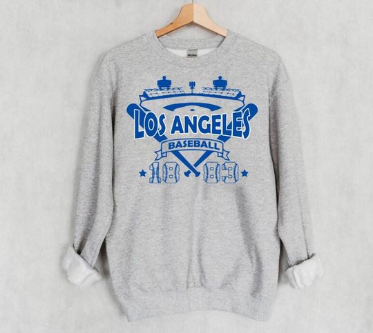 Discover Los Angeles Baseball Vintage Stadium With Est Number Sweatshirt
