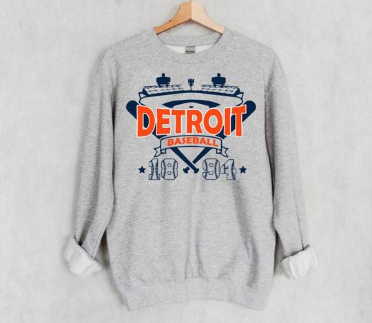Discover Vintage Detroit Baseball Retro Stadium With Est Number 1894 Sweatshirt