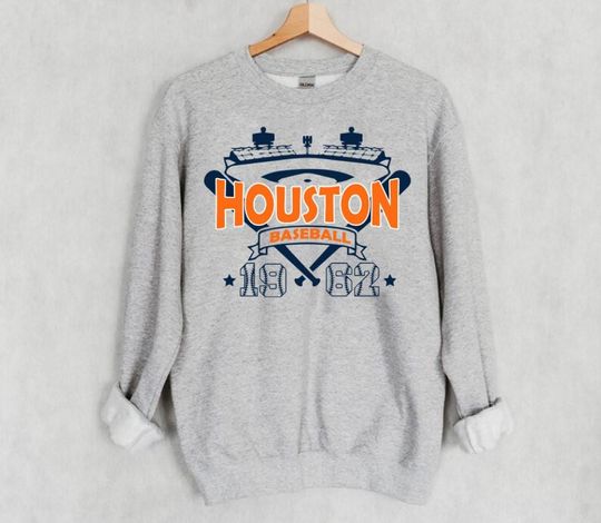 Discover Vintage Houston Baseball Retro Stadium With Est Number 1962 Sweatshirt