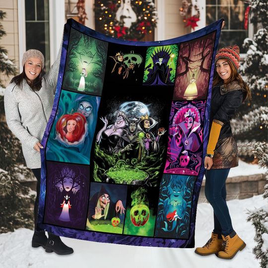 Discover Personalized Disney Evil Queen Villains Fleece Blanket, Snow White And The Evil Queen Blanket