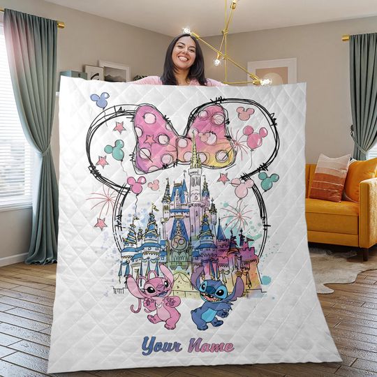 Discover Personalized Disney Mickey and Friends Fleece Blanket, Magic Kingdom Blanket, Disney Birthday Girl, Disneyland Blanket