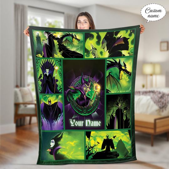 Discover Personalized Disney Villains Fleece Blanket, Custom Disneyland Evil Friends Blanket, Bad Witches Club Blanket