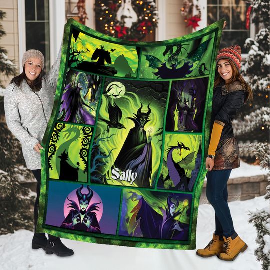 Discover Custom Name Disney Villains Fleece Blanket, Disneyland Evil Friends Blanket, Bad Witches Club Blanket