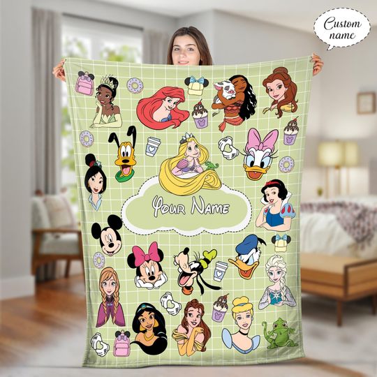 Discover Personalized Mickey & friends Disney Characters blanket, Toy Story Princess Blanket, Disney blanket, Birthday Girl Boy gift blanket