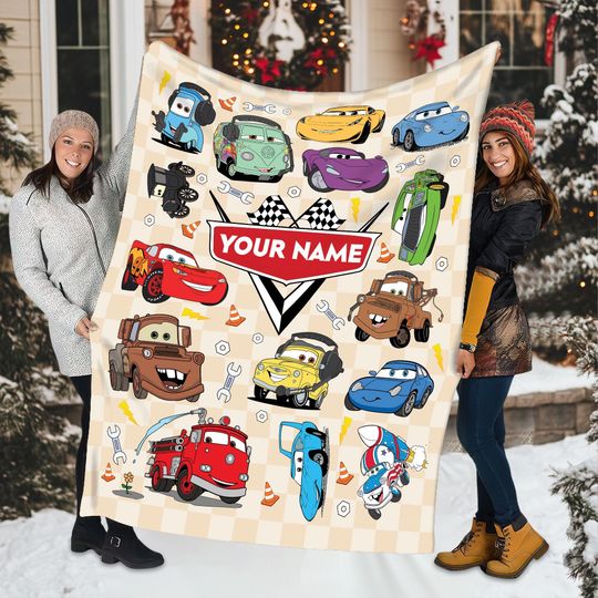 Discover Custom Name Disney cars character blanket, Lightning McQueen Tow Mater Blanket, Disney cars blanket, Birthday Boy Girl gift blanket