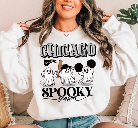 Chicago Baseball Spooky Season Vintage Sweatshirt