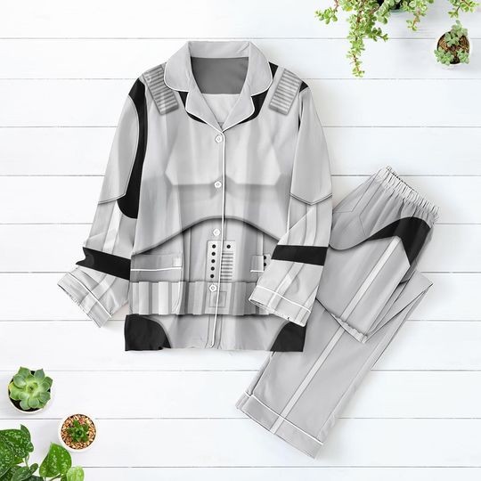 Stormtrooper Armor Cosplay Pajamas Set, Star Wars Women Pajamas, Disneyland Halloween Matching Family Pajamas, Robots Sleepwear Shirt