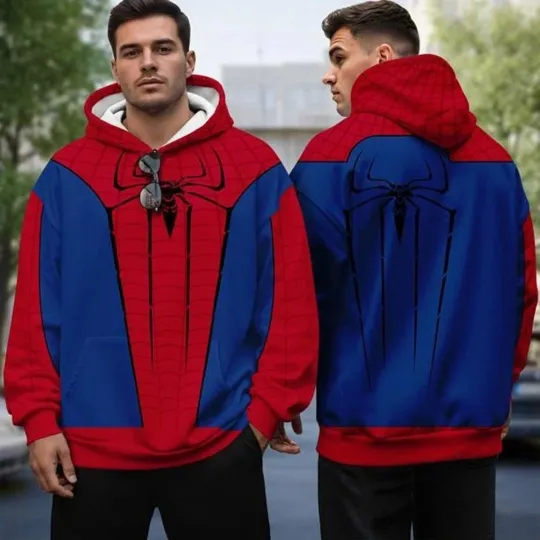 Discover Spide-rman 3D Full Over Print Hoodie, Spider-Man Suit Halloween Cosplay