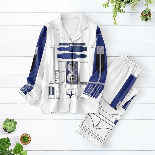 Discover R2-D2 Cosplay Pajamas Set, Star Wars Droid Women Pajamas, Disney Halloween Matching Family Pajamas, Clone Trooper Sleepwear Shirt