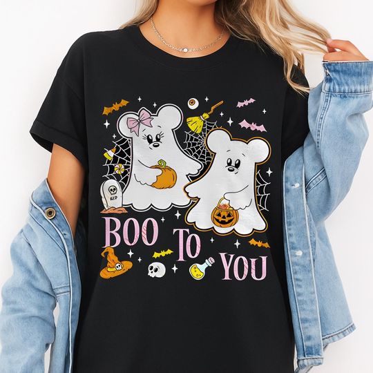 Discover Mickey ghost pumpkin Disneyland est 1955 Boo to you Halloween shirt, Halloween Party Shirt, Pumpkin Season Shirt, Boo To You Shirt