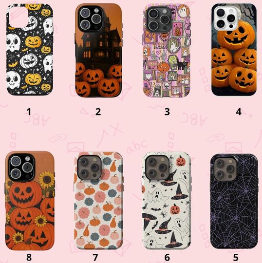 Discover Spooky Halloween Phone Case: Pumpkin & Ghost iPhone Cover
