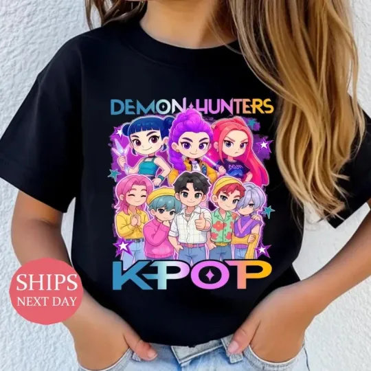 Discover Kpop Demon Hunters T-Shirt for Kids, Saja Boys Fans, Hunter Birthday Gift