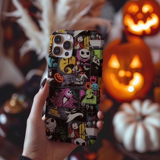 Discover Nightmare Before Christmas Phone Case Spooky Halloween Aesthetic iPhone 15 14 13 12 11 Pro Max 8 Plus X, Samsung Galaxy S24 S23 S22 Ultra