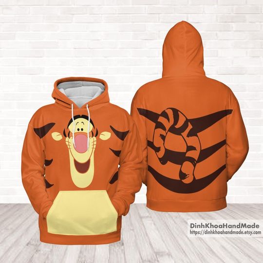 Discover Disney Tigger Hoodie Winnie the Pooh Cosplay Shirt Cute Tiger Halloween Unisex Gift