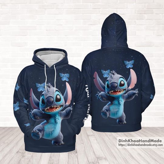 Discover Personalized Lilo & Stitch Hoodie: Cartoon Movie Gift
