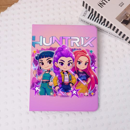 Chibi HUNTRIX Pop Idols iPad Case Cover for iPad Air 7/6-11"/13", Air 5/4,Pro 2022/2024, iPad Mini 7/6, iPad 9/10/11th Case With Pen Slot