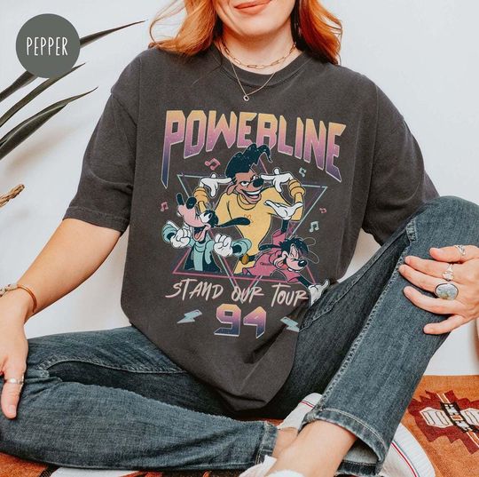 Discover Disney Retro 90s A Goofy Movie Powerline Stand Our Tour 94 Shirt, Magic Kingdom Unisex T-shirt Family Birthday Gift Adult Kid Toddler Tee