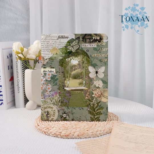 Discover Folklore Poetry Art iPad Case For iPad A16-11" 2025, Personalized Air 7/6/5th, Pro 2024/22/21/20th, Mini7/6/5, Book  Flip Case With PenSlot