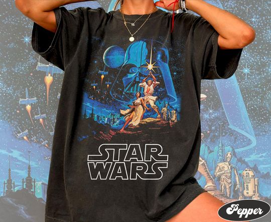 Discover Vintage Star Wars Shirt, Star Wars Shirt, Star Wars A New Hope Faded Shirt, Starwars Disneyland Shirt, Disney Family Shirt