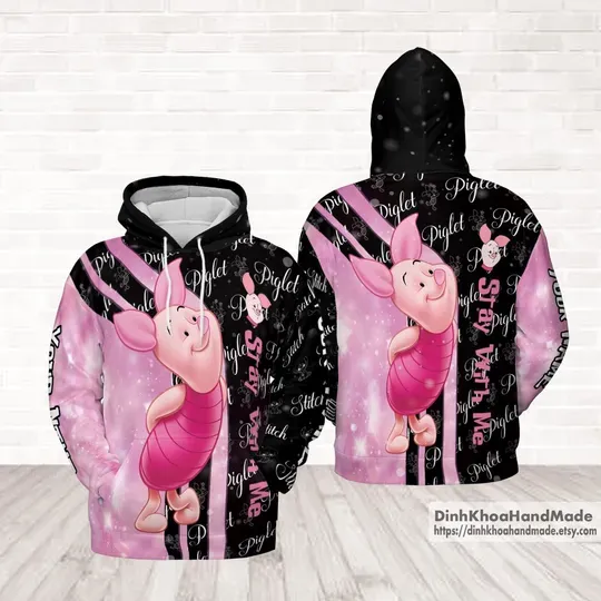 Personalized Piglet 3D Hoodie, Winnie The Pooh Hoodie, Magic Kingdom Shirt, Disney Trip