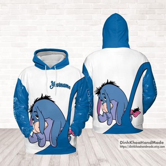Discover Personalized Eeyore 3D Hoodie, Winnie The Pooh Hoodie, Magic Kingdom, Disney Trip, Disney Birthday Gift