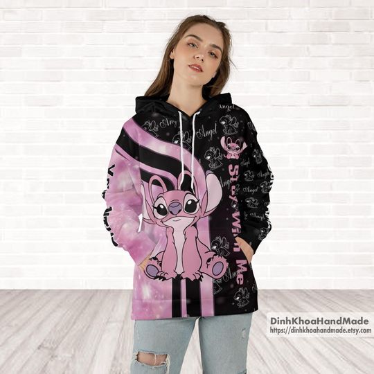 Discover Personalized Disney Angel 3D Hoodie, Angel Cartoon Movie Hoodie, Lilo And Stitch Hoodie