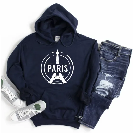 Discover Paris France Hoodie with Eiffel Tower Graphic Unisex