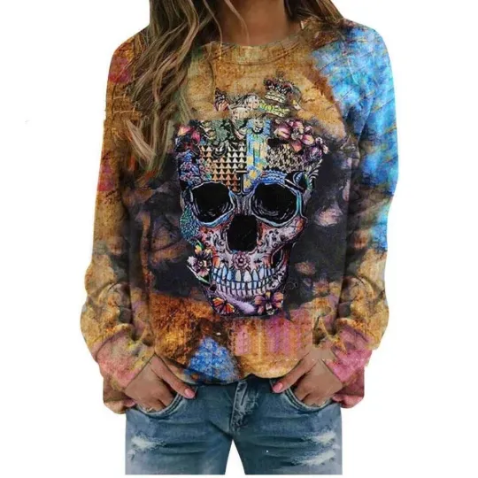 Halloween Skeleton Hand Sweatshirt | Spooky Graphic Jumper